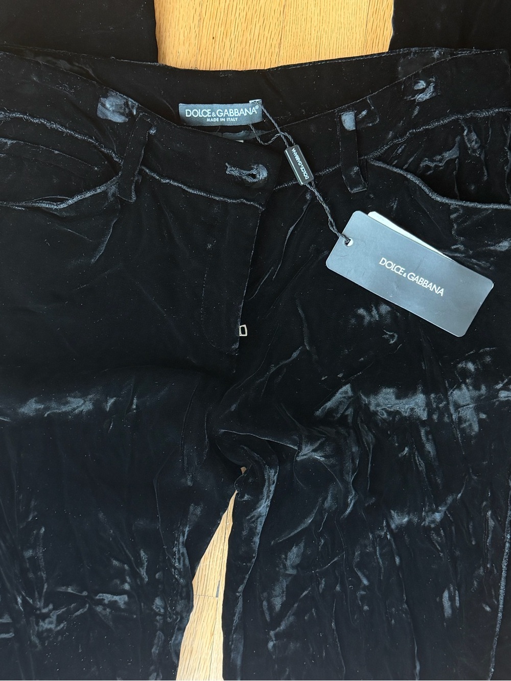 Dolce & Gabbana Black Velvet Flare Trousers - Picture 5 of 11